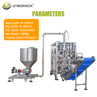 Machine d'emballage verticale avec pompe à rotor pour liquides épais et pâtes, machine d'emballage automatique de sauce chili, 15-35 sachets/min