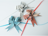 1 ",2",3 "pouces argent or paillettes en plastique tirer décoration de vacances Pp arcs cadeau Pp tirer arc coloré Mini ruban arc tirer arc