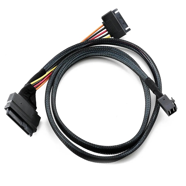 Cable SFF 8643 to U.2 SFF 8639 NVMe PCIe SSD Adpater with SATA Power U2 SFF-8639 to HD Mini SAS 12G SFF-8643 Motherboard Convert