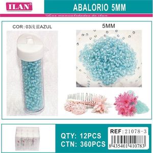 Perline ILAN Abalorio da 5 mm azzurro chiaro per la creazione di gioielli e forniture artigianali - Product Image 1