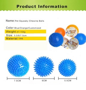 Üretici <span class=keywords><strong>TPR</strong></span> dayanıklı interaktif yüzer yumuşak Squeaky diş temizleme köpek kauçuk dikenli masaj topu Chew oyuncak - Product Image 5