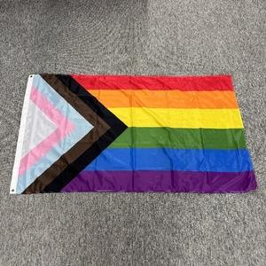 Sẵn sàng để tàu 3x5 ft niềm tự hào tiến bộ cờ 11 màu sắc không thấm nước lưỡng tính LGBT không nhị phân Đồng Tính Nữ Đồng Tính chuyển giới tự hào - Product Image 4