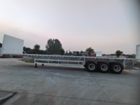 Kereta Jalan Raya 16x3m Trailer Ganda Twin Tri-Axle dengan Dolly Gandar Ganda