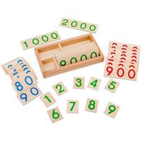 Tarjetas de Números del 1 al 9000 para Bebés, Material Didáctico Montessori, Juguetes Educativos de Madera para Niños