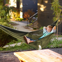 Hamac de camping portable personnalisé anti-moustiques en nylon pour équipement de camping en plein air, randonnée, trekking, voyage ou jardin