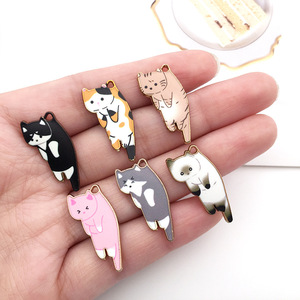 Gantungan Kucing Enamel Grosir untuk Pembuatan Perhiasan, Berbagai Model, Gantungan Kucing Lucu untuk Anting, Kalung, Gelang, Liontin, Kerajinan Tangan - Product Image 6