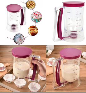 Dispenser Adonan Cupcake dan Pancake Desain Kotak Plastik dan Silikon Ramah Lingkungan Berkualitas Tinggi dengan Fungsi Pengukuran - Product Image 5