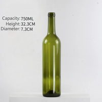 Bouteille de vin vide personnalisable avec logo 750 ml pour Bordeaux et Bourgogne, transparente, ambrée, verte, avec bouchon de scellage
