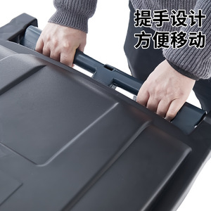 Poubelle extérieure avec couvercle et roues, grande taille, en plastique gris, pour utilisation en bord de route - Product Image 5