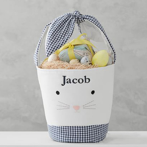 Bunny Face Printed Easter Bucket For Boy Or Girl Bunny Easter Egg Hunt Canvas easter baskets