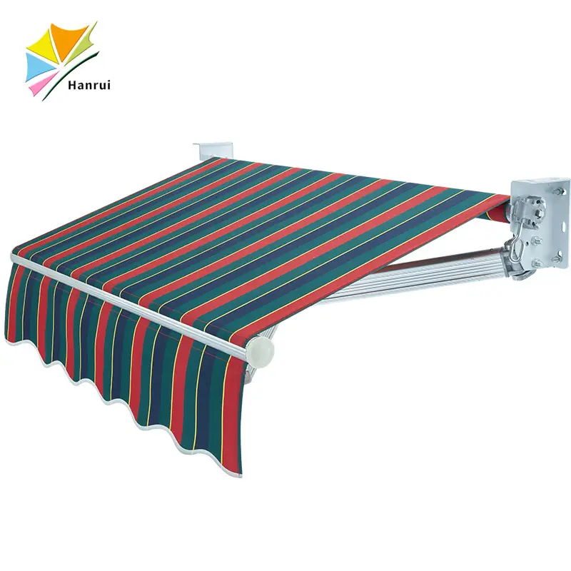 Customized Patio Awning Retractable Sun Shade Awning Cover Outdoor Rain Roof Canopy Manual Crank Handle Aluminum Awnings