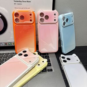 เคสโทรศัพท์ใสไล่เฉดสีแฟชั่น INS พร้อมกรอบกล้องตกแต่งแบบนูน 3 มิติ สำหรับ iPhone 18 17 16 15 14 Pro Max ป้องกันการกระแทก - Product Image 1