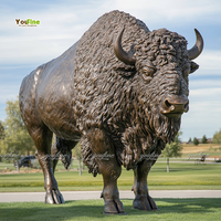 Estatua de Bisonte Americano de Bronce en Venta, Escultura de Fauna Silvestre Personalizada para Rancho