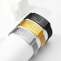 Bracelet tendance en acier inoxydable avec croix, unisexe, bijou avec verset biblique, cadeau pour anniversaire, enfant, mari, papa, fils