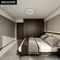 Ensemble de meubles de chambre à coucher modernes et complets, armoire en bois grainé, lit rembourré doux pour villa, hôtel, appartement, projets résidentiels