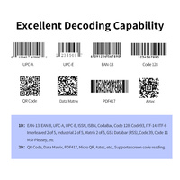 Escáner de Código de Barras Inalámbrico Bluetooth 2D Jingxin de Bajo Precio, 2000 mAh, con Pantalla LED y Lector de Códigos QR