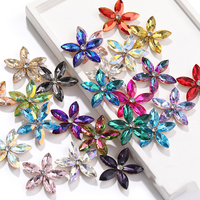 Magnifiques patchs de fleurs en strass cristal colorés en forme d'œil à coudre pour vêtements, chaussures, sacs et accessoires DIY