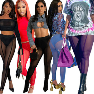 Nieuw Binnen Dames Hoge Taille Mesh Legging Sexy Doorzichtige Heup Lift Casual Sportbroek Elastische Hoge Kwaliteit Kleur Maat <span class=keywords><strong>M</strong></span> - Product Image 2
