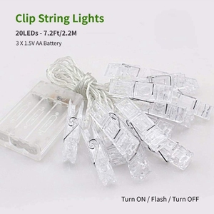20 luces LED <span class=keywords><strong>de</strong></span> cadena <span class=keywords><strong>de</strong></span> cobre con clip para <span class=keywords><strong>fotos</strong></span>, luces blancas cálidas <span class=keywords><strong>de</strong></span> <span class=keywords><strong>hadas</strong></span> estrelladas, decoración <span class=keywords><strong>de</strong></span> boda alimentada por batería para colgar tarjetas <span class=keywords><strong>de</strong></span> <span class=keywords><strong>fotos</strong></span> - Product Image 5