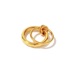 yunnique Gold Plated <b>Titanium</b> Steel <b>Ring</b> Geometric Shape Unisex Fashion Jewelry Gift Occasion YR37 - Product Image 4