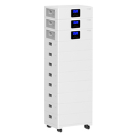 Kit solaire complet de stockage d'énergie domestique empilable, batterie LiFePO4 modulaire, onduleur hybride, panneaux photovoltaïques et câbles, ensemble complet