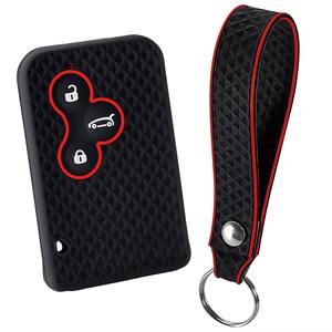 Porte-clés pour Renault <span class=keywords><strong>Scenic</strong></span> Clio Logan Megane <span class=keywords><strong>2</strong></span> 3 Koleos, <span class=keywords><strong>2</strong></span> pièces, étui pour clé de voiture à 3 boutons - Product Image 3