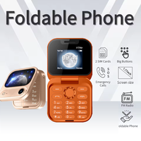 Teléfono Celular Desbloqueado Mini I17 Air Flip 2G GSM Doble SIM Cámara de 0.08MP Radio FM Teléfono Móvil Plegable Pequeño y Portátil