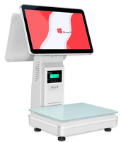 Caisse enregistreuse Windows 15.6 pouces tout sur écran tactile Terminal de restaurant Machine de paiement Systèmes Pos à double écran
