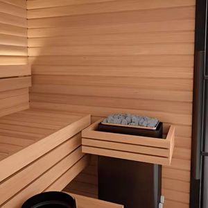 Sauna extérieur moderne en bois massif sur mesure, cabine de sauna finlandaise de luxe pour la maison et le jardin <span class=keywords><strong>avec</strong></span> porte en verre - Product Image 5