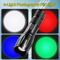 Lampe de photographie LED multicolore rechargeable en alliage d'aluminium avec rotation à 360° pour portrait et éclairage d'appoint