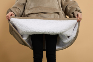 Sweat-shirt sherpa surdimensionné pour hommes et femmes, couverture à <span class=keywords><strong>capuche</strong></span> avec manches - Product Image 6