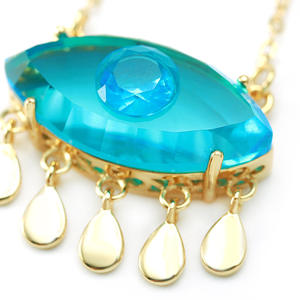 2025แฟชั่นเครื่องประดับบุคลิกทันสมัยสร้อยคอสีเพชรปีศาจตาจี้สร้อยคอสำหรับผู้หญิง - Product Image 3