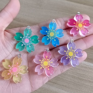 จี้เรซิ่นรูปดอกซากุระสำหรับทำต่างหู สร้อยคอ สร้อยข้อมือ เครื่องประดับทำมือ พวงกุญแจ - Product Image 4
