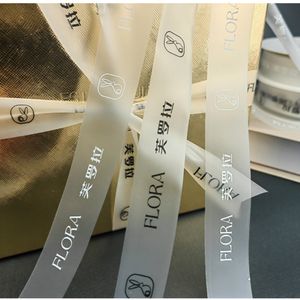 Logo stampato decorazione regalo <span class=keywords><strong>nastro</strong></span> personalizzato con Logo stampato <span class=keywords><strong>nastro</strong></span> trasparente in <span class=keywords><strong>gros</strong></span>-<span class=keywords><strong>grain</strong></span> con Logo in lamina d'oro - Product Image 5