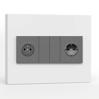 KESHIQI Interrupteur mural modulaire multiprises industriel 10A gris mat UE, entretien facile pour projets hôteliers