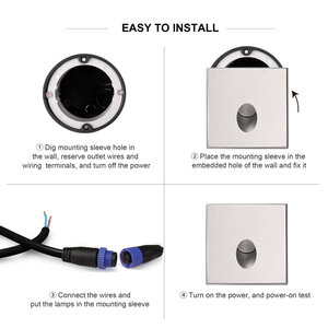 Fabbricate in fabbrica moderne lampade da parete da giardino <span class=keywords><strong>per</strong></span> <span class=keywords><strong>esterni</strong></span> in alluminio a LED IP65 scale impermeabili Mini luci quadrate da incasso - Product Image 4