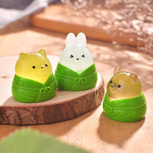 Petits ornements en résine de jardinage micro-paysage animal de dessin animé pour les décorations d'animaux du festival des bateaux dragons - Product Image 3