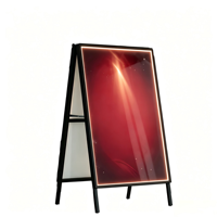 Boîtes lumineuses publicitaires en forme de A, support en aluminium robuste, enseigne rétroéclairée par LED pour stand d'exposition, stand de salon professionnel