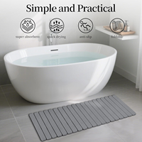 47x16 Inch Long Diatomaceous Earth Stone Bath Mat High Absorbency Foldable Bathroom Runner Mat Rugs Bathtub Mats