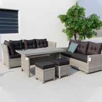 Modisches Design Möbel Günstige Ecksofa Set Wicker Alaun Rahmen Sofa Set Garten Sofa Set