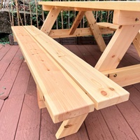 Ensemble de table et de banc d'extérieur en bois de pin massif pour le parc Mobilier urbain Espace public Design naturel durable Fête Vente en gros