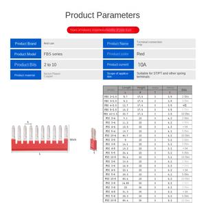 <span class=keywords><strong>FBS</strong></span> 弹簧端子插拔式中心连接器 2345 接触桥连接条 黄铜 汽车用 5-10 AWG 1极 10A 最大 - Product Image 2