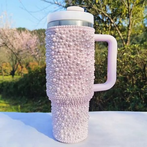 Pearl Stainless Steel Tumbler Vacuum <b>Insulated</b> Travel <b>Mug</b> With Handle Leak Proof Large Capacity Car Cup - Product Image 5