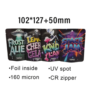 Chất Lượng Cao 3.5 Mylar Túi Tùy Chỉnh In Logo Doy Gói Bao Bì Thực Phẩm Gói 102X127 + 50Mm Mới Mylar Gummies Edibles Bao Bì - Product Image 2