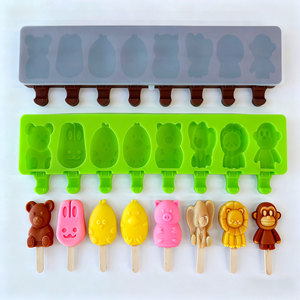 Moule à sucettes glacées en silicone, <span class=keywords><strong>bac</strong></span> à glaçons en silicone, bâtonnets glacés DIY, moules à glaçons et sucettes glacées faits maison pour usage domestique - Product Image 2