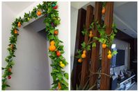 Guirlandes de fruits artificiels en soie, fausses fleurs, décorations de feuilles de vigne, suspendues au plafond, pour la maison, dissimulent les conduites d'eau