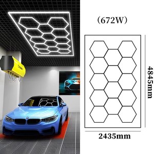 DIY Deformable Linear Hexagonal LED <strong>Light</strong> 8Feet X16Feet Hanging <strong>Hex</strong> Detailing Garage Gym Modular Ceiling Cold White IP65 - Product Image 3