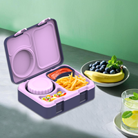 Vente en gros OEM ODM Boîte à lunch en plastique sans BPA, écologique, portable et personnalisée, avec couvercle, pour le stockage des aliments, adaptée au micro-ondes