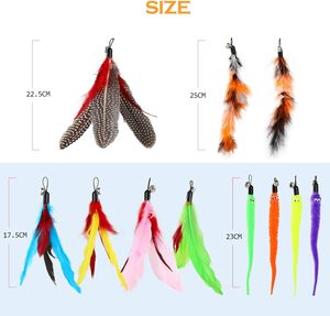 Giocattoli Ecologici Divertenti con Piume per Animali Domestici, Bacchetta Teaser per Gatti, Giocattolo Interattivo per Gatti - Product Image 4