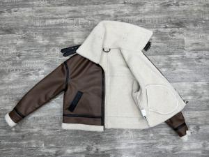 2022 коричневые замшевые пилотные куртки из микрофибры на заказ, женские двухсторонние пальто, куртка-бомбер для женщин с мехом - Product Image 6